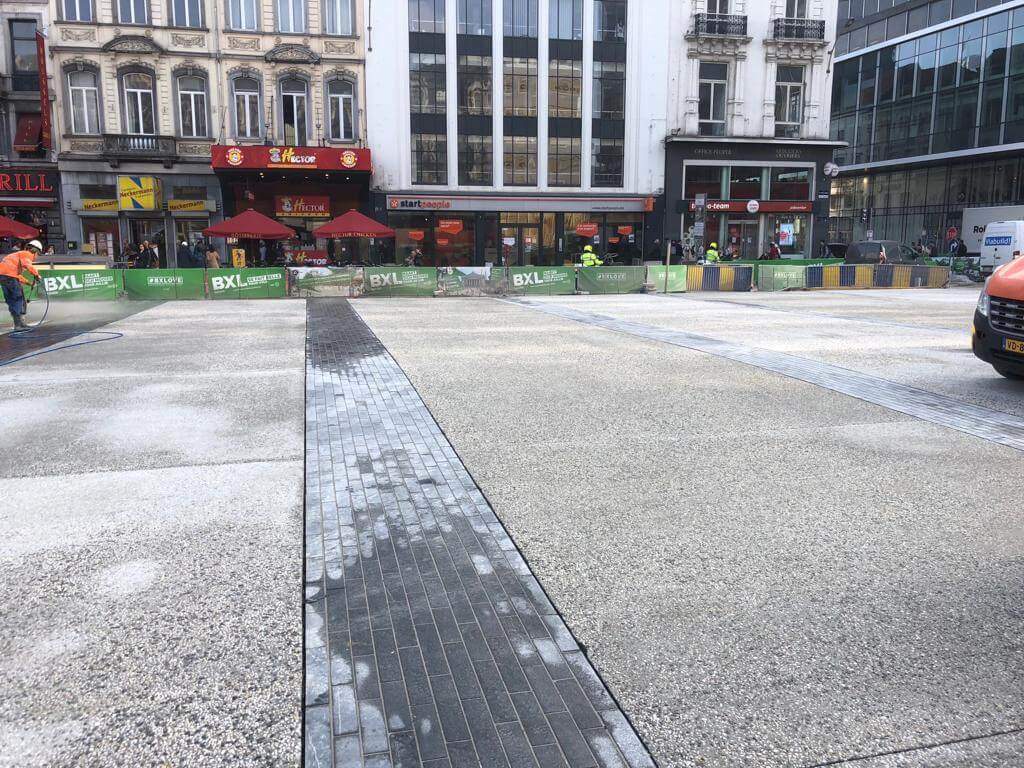 Uitwassen van beton in Brussel